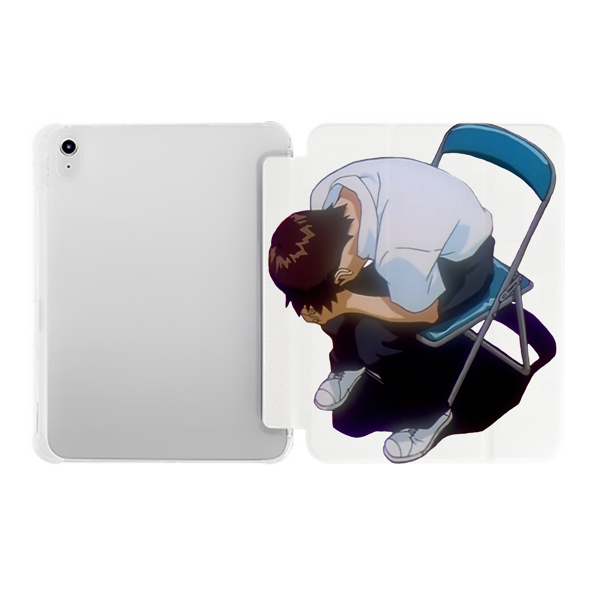 （画像用） EVA 新世紀エヴァンゲリオン IPad ケース ペン収納付き 三つ折りスタンド PUレザー×シリコン 対応機種9.5/10.5/10.9インチ